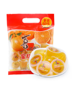 Xizhilu Orange Pulp Jelly Approx. 17 Cups (450g + 60g) Classic Snack for Kids