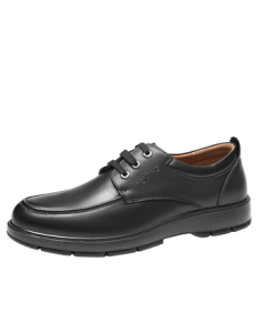 Aokang Men's Shoes Business Casual Shoes British Style Comfortable Low-Top Round-Toe Lace-Up Leather Shoes Black Size 41