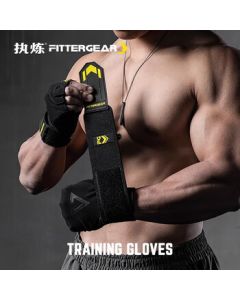 FITTERGEAR Workout Gloves with Wrist Support for Pull-Ups, Bench Press, Deadlifts - Anti-Slip & Anti-Callus Training Gloves for Men