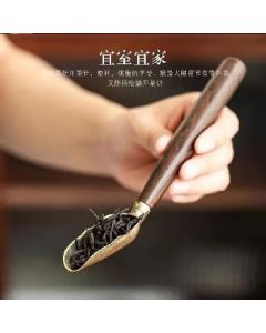 Ebony solid wood copper divides teaspoon teaspoon teaspoon