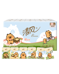 Breeze【Li Yunrui Same Style】Fragrance-Free Pocket Tissues 4-Ply 6 Sheets*30 Packs Wet-Resistant Mini Portable