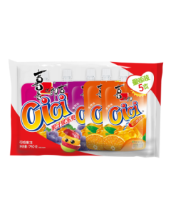 Hizic cici Juice Jelly 150g*5 Tubes (1.5 lbs) Multi-Flavored Suckable Jelly Snacks for Kids