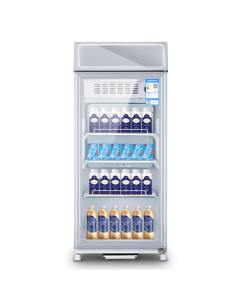 Aucma 115L Dual-Temperature Display Cabinet, Vertical Single-Door Commercial Refrigerator, Beverage Cooling & Heating Cabinet, Tempered Glass, Dual-Temperature Function, Removable Light Box SC/SH-115