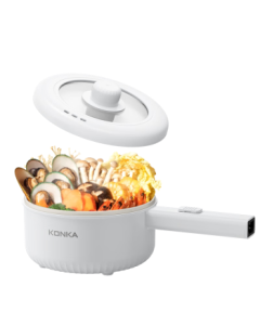 KONKA Electric Cooking Pot, Electric Hot Pot, Steamer and Frying Pan, Multi-functional Wok, 1.6L Mini Non-Stick Electric Pot for Student Dormitory Cooking (Model: KGZG-15M08)