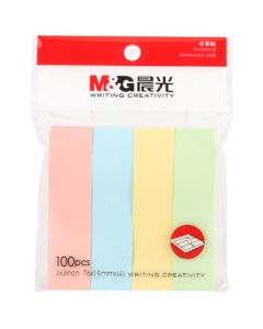 M&G Stationery 400 Sheets 4-Color Sticky Notes 76*19mm Adhesive Labels Name Tags Memo Pads Note Pads 5-Pack YS-13