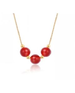 Red agate pendant in 18K gold
