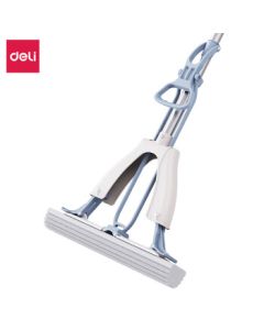 deli Foldable Sponge Mop Absorbent Flat Squeeze Mop No Hand Wash for Lazy People, Wet and Dry Use LQ137【1 Piece】