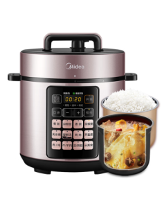 Midea [Deep Soup Series] 5L Electric Pressure Cooker with Dual Inner Pots, Rice Cooker, Home Use for 4-6 People, Fully Automatic Smart Preset for Soup, Stew, and Millet Porridge MY-E523 Rice Cooker