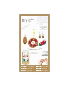 Crochet pendant, hairpin, earrings, badge 5-piece set