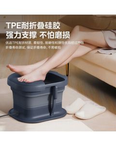 Midea Foldable Foot Soaking Tub with Constant Temperature Heating, Massage, Portable Foot Bath Basin, Birthday Gift for Parents and Elders ZS108 Deep Sea Blue