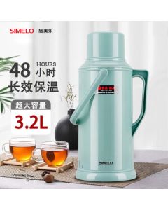 SIMELO Thermos Flask Large Capacity Glass Liner Hot Water Bottle for Home, Student Dormitory, and Office Use - 3.2L