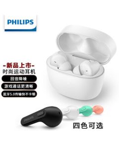 PHILIPS True Wireless Bluetooth Earbuds for Sports and Running, In-Ear Waterproof Music Headphones with Echo Noise Cancellation, Compatible with iPhone and Android Phones, Model TAT2206 in White