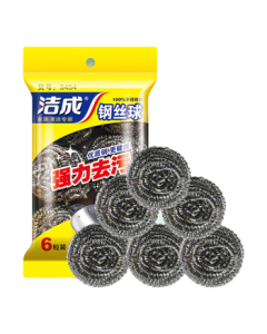 Jiecheng Metal Steel Wool Stainless Steel Scouring Pads, 6-Pack, Removes Stains and Grease