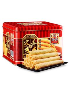 Golden Premium Homemade Egg Rolls Dragon Boat Festival Gift Box - Leisure Snack Biscuits, Macau Specialty Souvenir, 454g