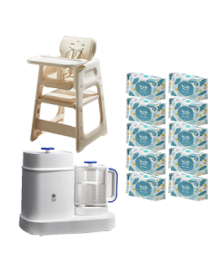babycare Maternity Set 4 - Pearl Texture Wet Wipes 20 Sheets/Pack * 10 Packs + Grow Chair + Liquid Warmer