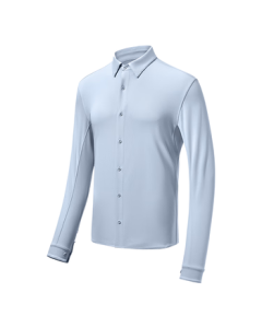 JingDong JingZao Summer 300 Series Outdoor Cool-Feel Casual Shirt, Ice-Touch Pique Knit Quick-Dry Shirt, Light Blue, L