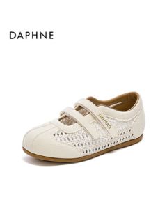 Daphne Mesh Training Shoes for Women, Summer Breathable Mary Jane Sneakers 4025101800, Hollow Beige, Size 40