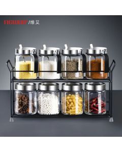 Newair 9-Piece Spice Box Set, Salt and Pepper Shakers, Spice Rack, Condiment Containers, Kitchen Storage Shelf