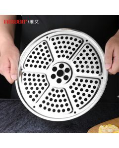 Newair Thickened 304 Stainless Steel Steaming Rack Round Steamer Plate, Steamer Basket for Buns, Home Use Steaming Tray with Water Separation