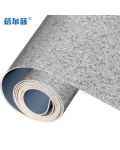 Beierlan PVC Plastic Flooring Vinyl Roll 2m Wide Extra Thick Wear-Resistant Anti-Slip Floor Covering Directly Laid on Cement Floor Adhesive Mat Gray Marble 1.6mm Thick