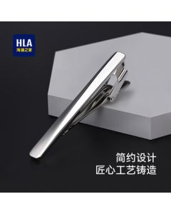 HLA Men's Tie Clip, Business Formal Minimalist Tie Pin Gift Box for Boyfriend, Silver, One Size