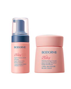 bodcrme Kids Facial Cleanser & Moisturizing Cream Set (Baby Amino Acid Cleanser & Hydrating Baby Face Cream)