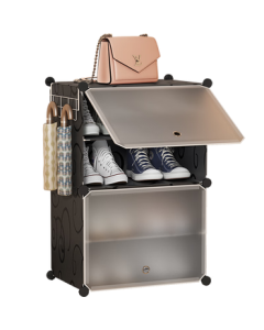 Anerya Ultra-Thin Shoe Rack, Simple Entryway Shoe Shelf, Multi-Layer Dustproof Storage Organizer, Resin Assembly Cabinet, Single Column Four-Tier