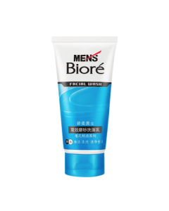 Biore Men's Facial Cleanser - Refreshing Deep Pore Exfoliating Oil Control & Blackhead Removal Amino Acid Cleanser (100g)