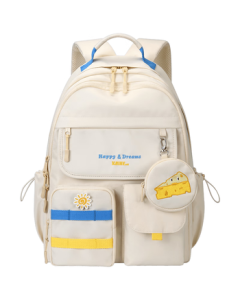 Ninth City V.NINE Middle School Backpack for Girls, High School and College Students, Lightweight and Pressure-Relieving Casual Sports Bag with 15-inch Laptop Compartment for Men VD2BV33903T Khaki