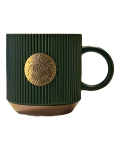 Starbucks Dark Green Striped Goddess Nameplate Mug 340ml Coffee Cup Ceramic Cup Water Cup Birthday Gift for Men