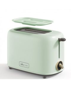 Bear (Bear) Toaster, Bread Toaster, Steamed Bun Slicer, Household Fully Automatic Stainless Steel 2-Slice Toast Warmer, Green-DSL-C02W1