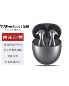 HUAWEI FreeBuds 5 Premium Silver Bluetooth Earbuds for Huawei Mate60, Semi-In Ear Noise Cancelling Waterdrop Design, Universal for Music Gaming Phones