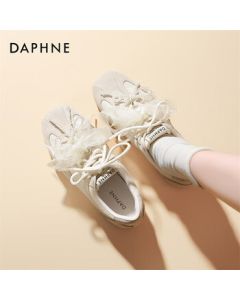 Daphne Women's Trainer Shoes Spring New Retro Trendy Flat Casual Sneakers 4025101355 Beige 40