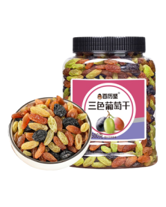 Bailijian Tri-Color Raisins 500g/Jar - Dried Fruit Snack, Preserved Fruit, Office Snack, Holiday Gift