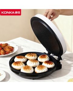 KONKA Electric Pancake Maker - Household Double-Sided Heating Multi-function 1200W High Power, Independent Temperature Control, 180° Open/Close Floating Grill Design / Model 1257-M