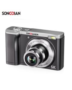 SONGDIAN Optical Zoom Digital Camera 5K HD Video Dual Camera 56MP Student Mirrorless Camera Black 128GB Memory