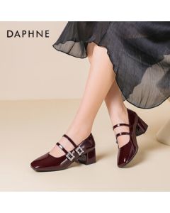 Daphne Red Women's Flats 2025 Wedding Shoes Stunning Shallow Flats Light Mature Style Commuting Elegant High Heels Red 40