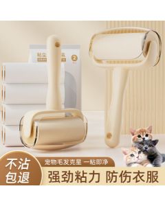 LoveTidy Lint Roller with Replacement Sticky Sheets, 10CM Lint Remover Roller, Pet Hair Removal Tool for Cats