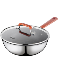 SUPOR Non-Stick Stainless Steel Frying Pan, 26cm Flat Bottom Wok for Gas and Induction Stoves, Omelette Pan