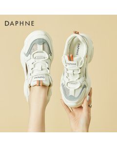 Daphne Women's Casual Shoes Thick-Sole Dad Sandals Breathable Hollow-Out Sports Shoes 4023303133 White-Grey-Blue 37