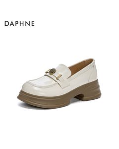 Daphne Retro Soft-Soled Women's Loafers Spring New Thick-Soled Casual Shoes 4025101354 Beige 36