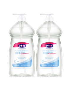 Lelch Baby Bottle Cleanser, Fruit & Vegetable Dishwashing Liquid, Plant-Based Formula, Gentle on Hands, Stain Removal Without Residue, 600ml*2