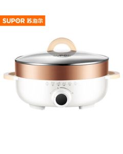 SUPOR Multi-functional 5.5L Electric Steamer, Cooker, Hot Pot, Pancake Maker, and Wok Non-Stick Multi-Purpose Pot JD30D07 [Holiday Gift]