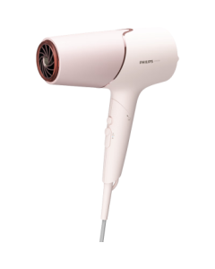 PHILIPS Hair Dryer Negative Ion 5 Series Pro, Puff Barrel, 40 Million Temperature-Sensing Negative Ions, High Power & Fast Drying, Soft Blush Pink, Birthday Gift