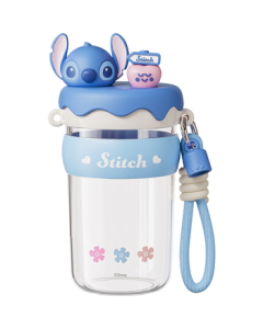 Disney Straw Cup for Students and Kids, Women's Summer Tritan Plastic Portable High-Temperature Resistant 600mL Stitch Cup