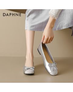 Daphne Women's Mary Jane Flats New Arrival Breathable Ballet Round-Toe Shoes Silver 36