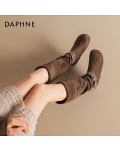 Daphne Retro Platform Fashion Boots for Women, Autumn New Casual Stacked Boots 4025605018, Brown, Size 38