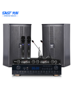SAST Conference Room Audio Equipment Set 8-inch Home KTV Background Music Training Meeting System with Bluetooth Amplifier Wall-mounted Speakers VD-201/K5V/M-17