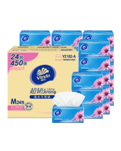 Vinda Facial Tissues [Recommended by Sun Yingsha] Super Tough 3-Ply 150 Sheets*24 Packs M Size, Tissue Paper, Napkins, Whole Carton