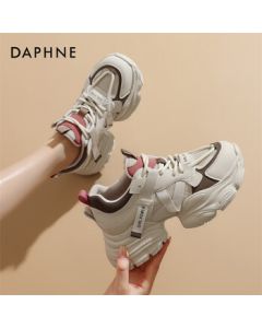 Daphne Women's Casual Shoes Retro Patchwork Dad Shoes Mesh Lightweight Running Sneakers 4024101121 Grey Red 38